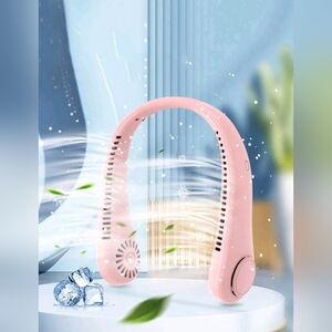 NEW Pink Rechargeable Neck Fan